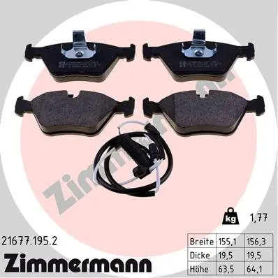 Zestaw klocków hamulcowych, hamulce tarczowe ZIMMERMANN 21677.195.2 Ograniczona ilość