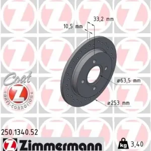 Ekspresowa dostawa Tarcza hamulcowa ZIMMERMANN 250.1340.52
