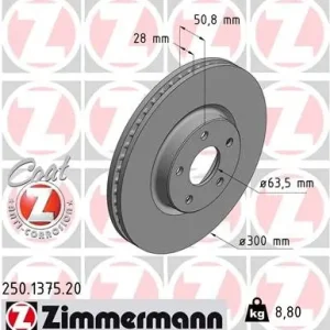 Do wyczerpania zapasów Tarcza hamulcowa ZIMMERMANN 250.1375.20