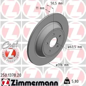 Darmowa dostawa Tarcza hamulcowa ZIMMERMANN 250.1378.20