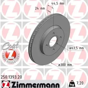 Dostępne od ręki Tarcza hamulcowa ZIMMERMANN 250.1393.20