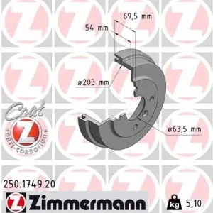 Bęben hamulcowy ZIMMERMANN 250.1749.20 Nowy