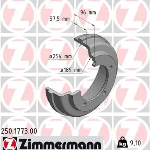 Bestseller Bęben hamulcowy ZIMMERMANN 250.1773.00