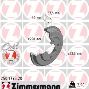 Bęben hamulcowy ZIMMERMANN 250.1775.20 Okazja