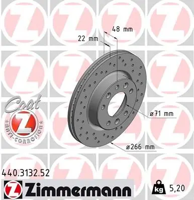 Hit sprzedaży Tarcza hamulcowa ZIMMERMANN 440.3132.52 1610704680
