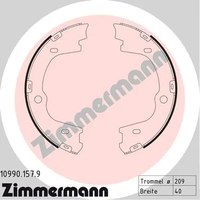 Darmowy zwrot Szczęki hamulcowe ZIMMERMANN 10990.157.9 583503JA00