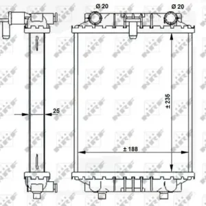 Łatwy zwrot Chłodnica silnika NRF 59183 8K0121212