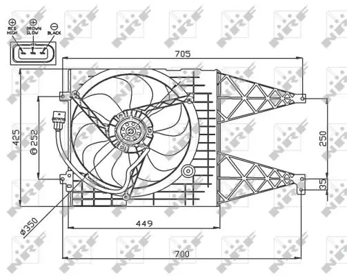 Wentylator silnika NRF 47744 1J0959455 Zamów teraz